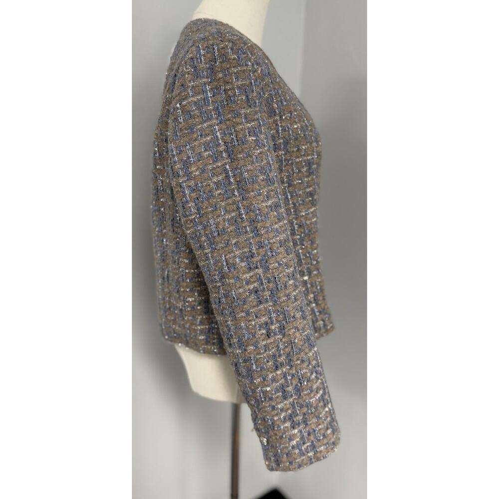$148 Lucy Paris Tweed Blazer in Brown and Blue NWT - Picture 6 of 11